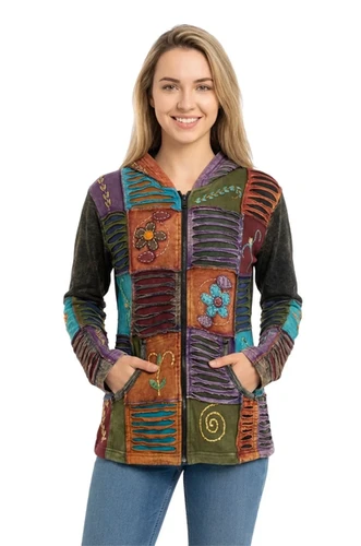 Groovy Patch Zip Hoodie | Quichua World Market