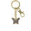 Thumbnail: Gold colored keychain with enamel reproduction of artist Joe Wilson-Sxwaset's 'Butterfly'