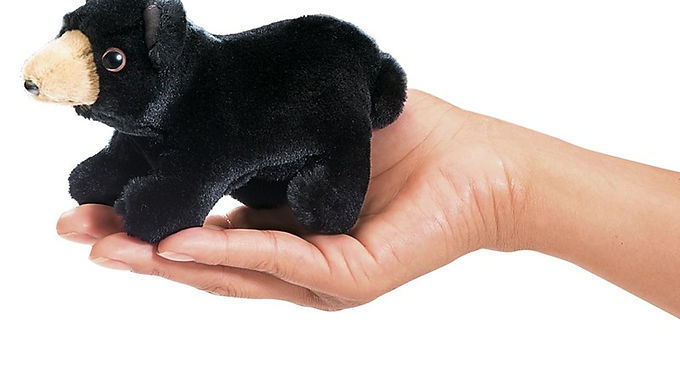 Mini Black Bear Folkmanis Finger Puppet