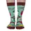 Thumbnail: Front view of green socks with print of various species of birds, text 'Bird Nerd'