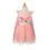 Thumbnail: Front view of pink sleeveless dress with sequined butterfly on chest & attached spotted butterfly wings