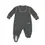 Thumbnail: Front of charcoal full zipper long sleeved footed sleeper with rubber grips on feet