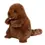 Thumbnail: Front left view of small brown stuffed toy beaver sitting up on hind legs