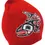 Thumbnail: Front view of plain red toque with print of artist Jamie Sterritt's Salmon painting on embroidered patch