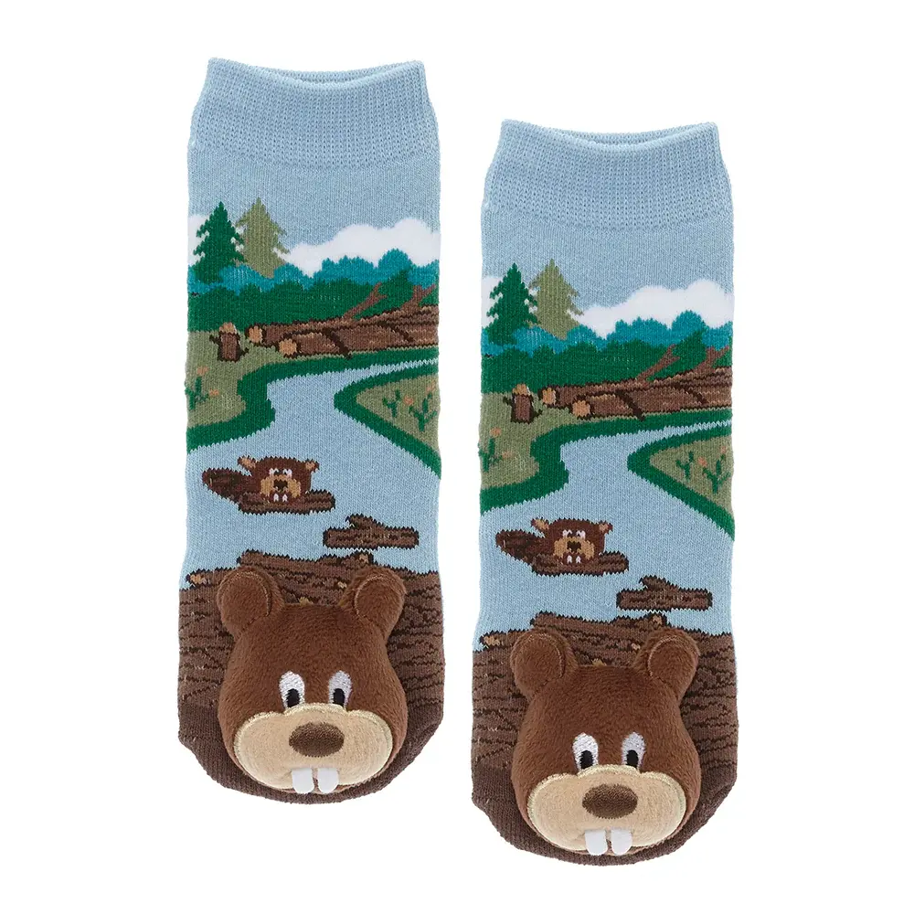Messy Moose Beaver Creek baby socks with Canadian wildlife pattern at Tickled Pink Ottawa