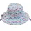 Thumbnail: Blue kids' bucket hat with all over pattern of caterpillars & chin strap