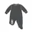Thumbnail: Front of charcoal full zipper long sleeved footed sleeper with rubber grips on feet