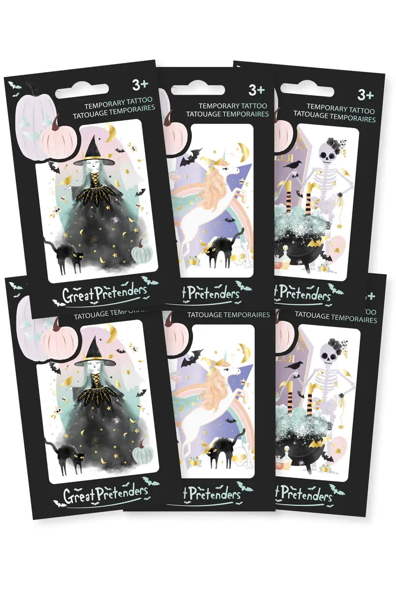 Single Raven Witch Temporary Tattoos