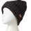 Thumbnail: Knit wool toque with solid charcoal ribbed brim & crown