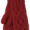 Thumbnail: Pair of burgundy cable-knit wool mittens
