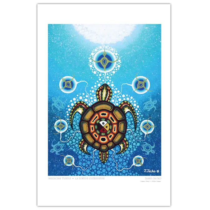 Front of greeting card with artist James Jacko's painting 'Medicine Turtle'