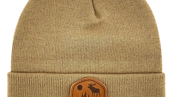 Canada Leather Patch Knit Toque - Brown
