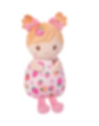 Little soft cloth baby doll with strawberry print on body