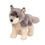 Thumbnail: Front left view of soft fawn & cream-colored baby stuffed toy wolf in standing position