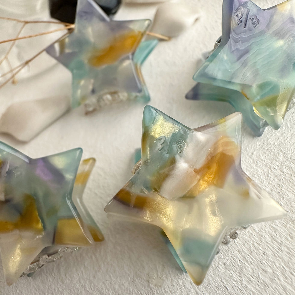 Group of tiny star shaped acetate hair claws