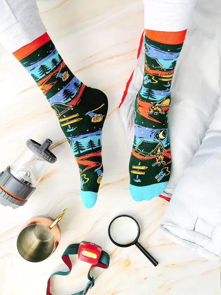 Model's feet wearing Trailblazer socks