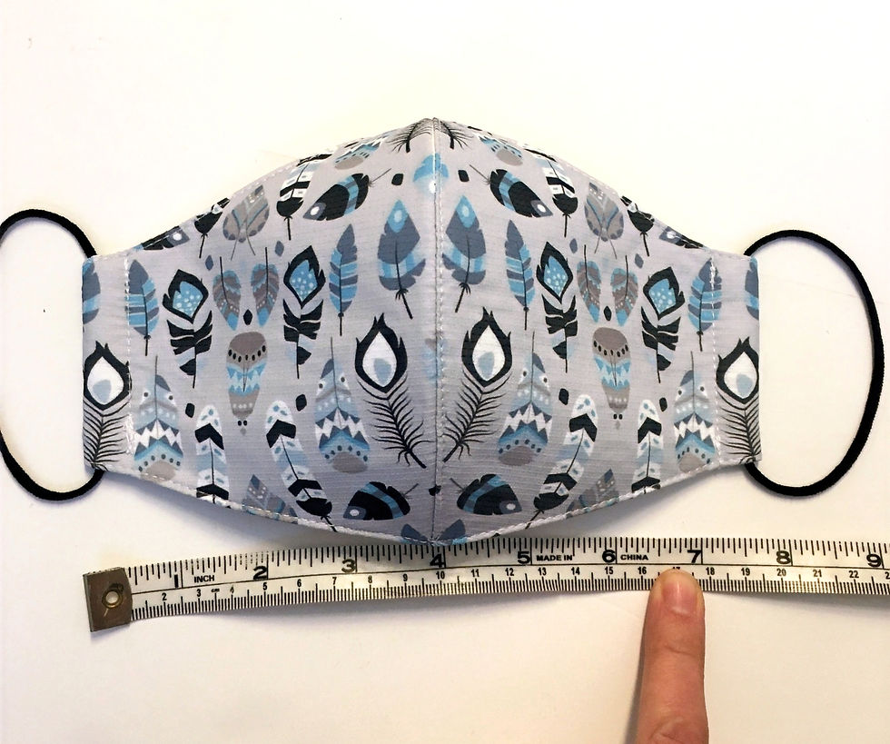 Thumbnail: Unfolded sample cotton mask showing width