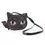 Thumbnail: Black glittery kids' purse shaped like cat's head with big eyes