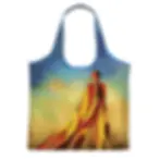 Wide handled reusable shopping bag printed with Maxine Noel's painting 'Walk Beyond'