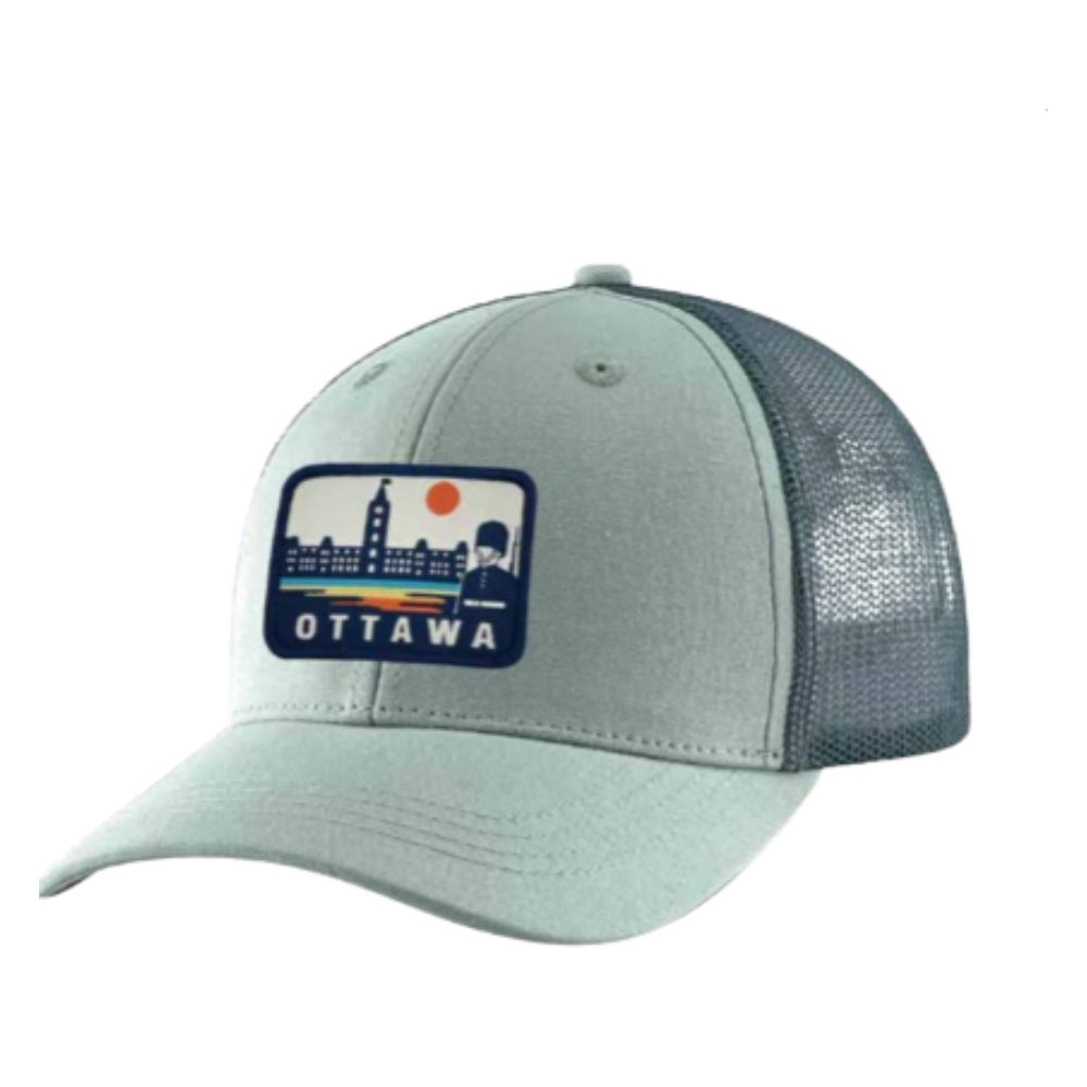 Kids Ottawa sunset Parliament patch trucker hat at Tickled Pink Ottawa.