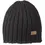 Thumbnail: Solid black ribbed knit wool beanie-style cap