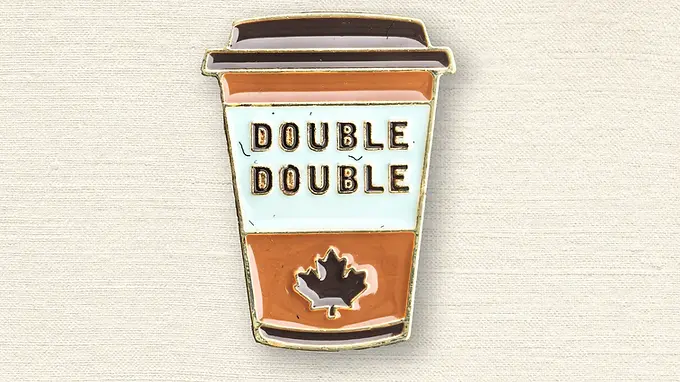 Double Double Enamel Pin