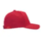 Side view of red baseball cap