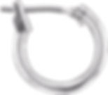 Silver coloured metal hoop earring with click back
