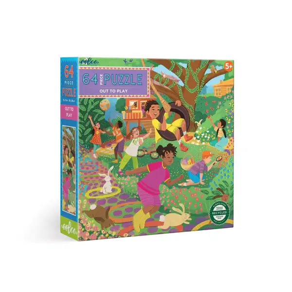 Front of box of Out to Play 64 Piece Puzzle