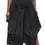 Thumbnail: Front view of model wearing long multi-layered skirt with side slits in black cotton