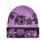 Thumbnail: Purple knit cuffed toque with lighter purple print of artist Storm Angeconeb's 'Ojibwe Florals'