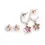 Thumbnail: pair of stud earrings with clear stone & pair of hoop earrings with flower dangles