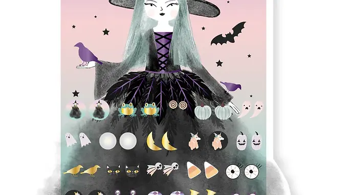 Natasha the Raven Witch Stick-On Earrings