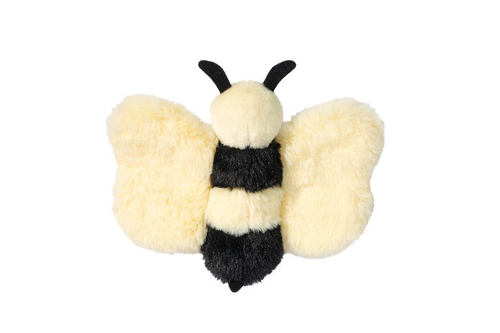 Thumbnail: Back view of yellow & black bumblebee finger puppet at Tickled Pink Ottawa.