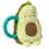 Thumbnail: Small plush avocado stuffed toy with plastic teething ring on 1 side