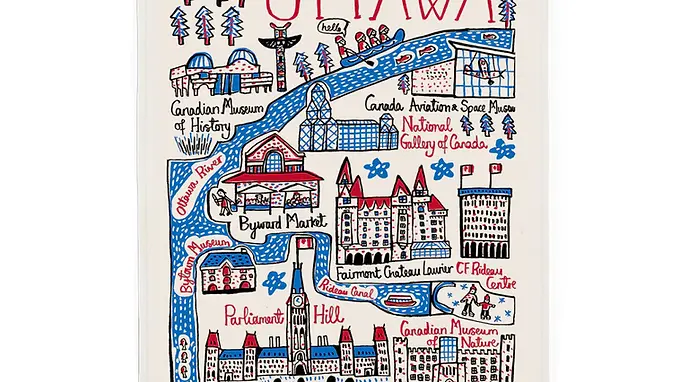 Ottawa Cityscape Tea Towel by Julia Gash