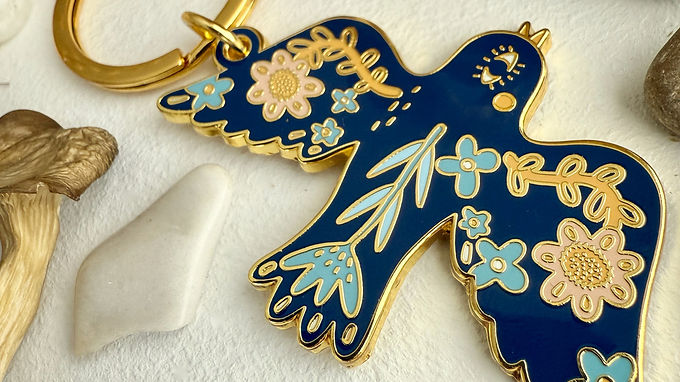 Freya Bird Enamel Keychain