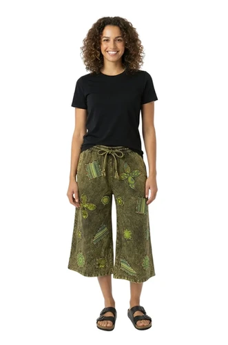 Mandala Wide Leg Cropped Pants | Quichua World Market