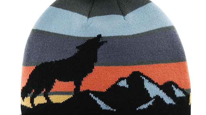 Canada Wolf Retro Sunset Beanie