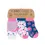 Thumbnail: Package of 3 little pairs of baby socks in blue, pink & white prints, bunny theme