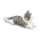 Thumbnail: Front right side of gray & white stuffed toy cat with striped tail