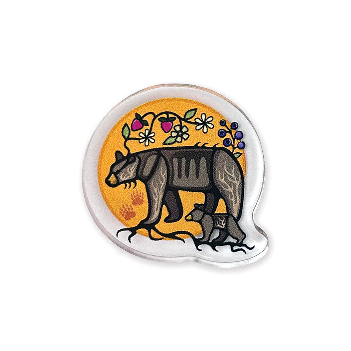 Bears Makwag Acrylic Pin by Storm Angeconeb at Quichua World Market, Ottawa