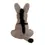 Thumbnail: Back view of brown stuffed toy donkey with white nose, seated position