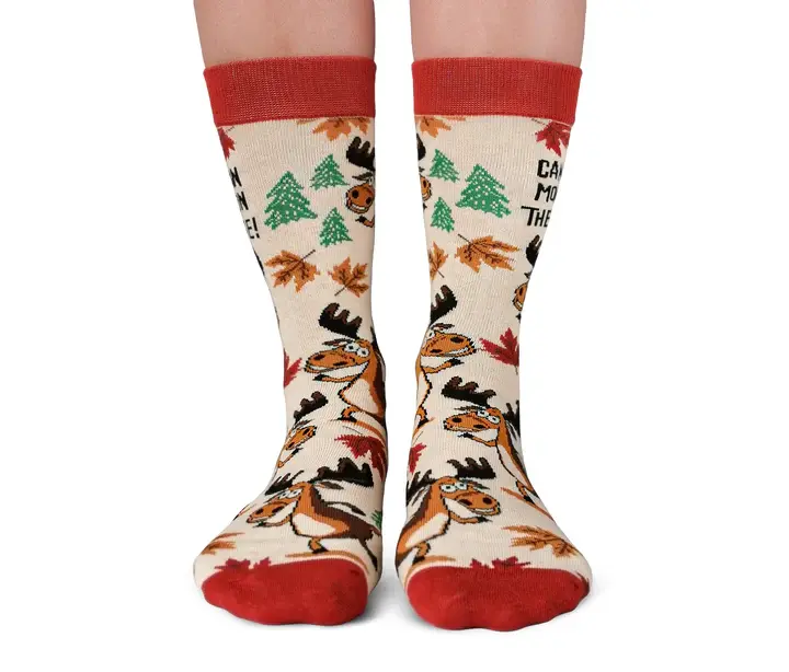 Canadian Moose on the Loose women's socks by Uptown Sox at Tickled Pink Ottawa