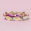 Thumbnail: Stretchy link bracelet with large rectangular iridescent crystals in gold colored metal setting
