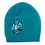 Thumbnail: Front view of plain teal toque with print of artist Francis Dick's Raven painting on embroidered patch
