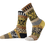 Thumbnail: Mismatched crew socks in yellow & black with knit pattern of bees & honeycomb