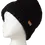 Thumbnail: Solid black knit wool toque with ribbed brim