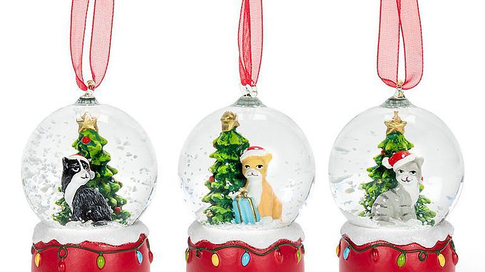 Mini Cat Snow Globe Ornament