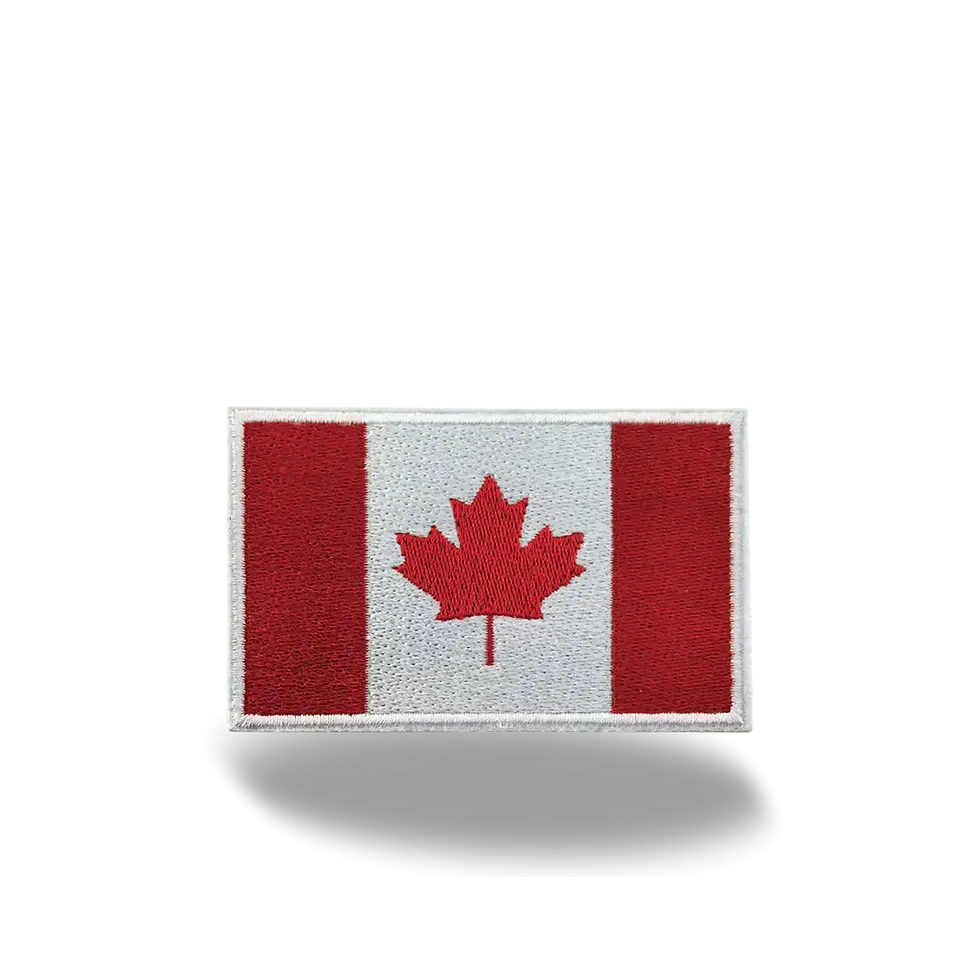 Embroidered iron-on patch the Canadian flag